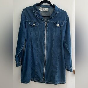 Vintage Nevada Jeanswear zipper Jean shirt dress size 12